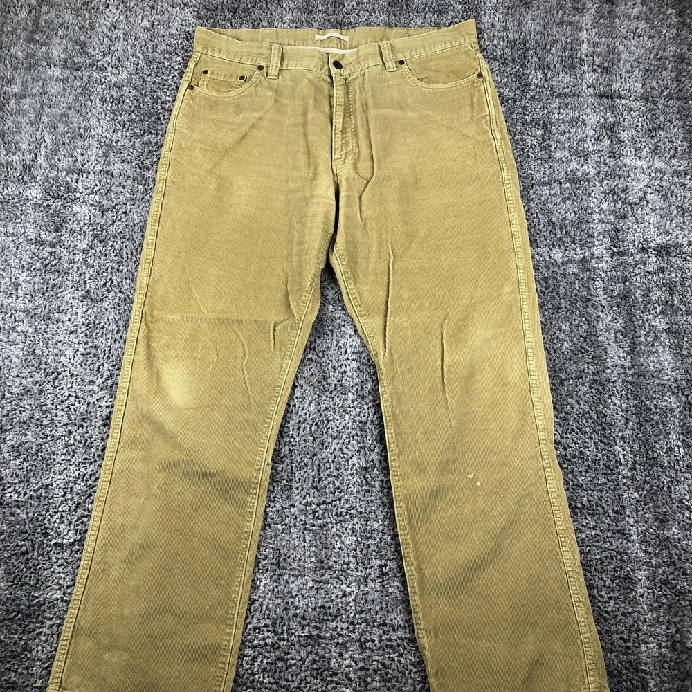 L.L. Bean‎ Pants Mens 38x30 Brown Corduroy Straight 5 Pocket Casual Khakis